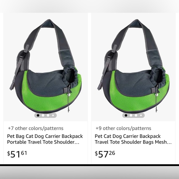 🆕Crossbody Satchel Dog Purs..ppy Carrier, Black (Green)Stylish Pet Sling Carrier - Picture 9 of 16